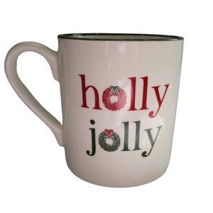 Holly Jolly Christmas Holiday Stoneware Mug Threshold for Target Red Green White